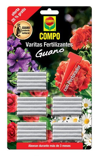 COMPO Varitas Fertilizantes Guano (x20 unidades + 5 gratis)