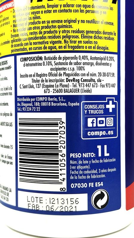 COMPO Barrera Anti-Mosquito Tigre 1L
