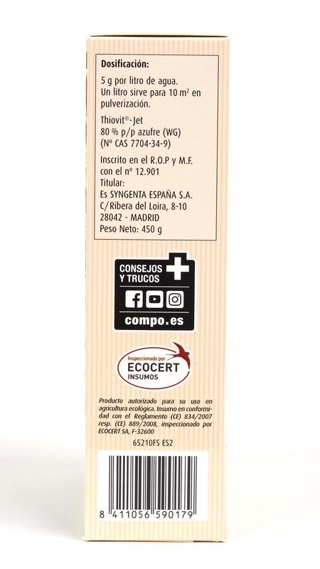 COMPO BIO Azufre Fungicida Antioidio 450g