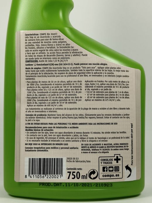COMPO BIO Insecticida Stop 750ml