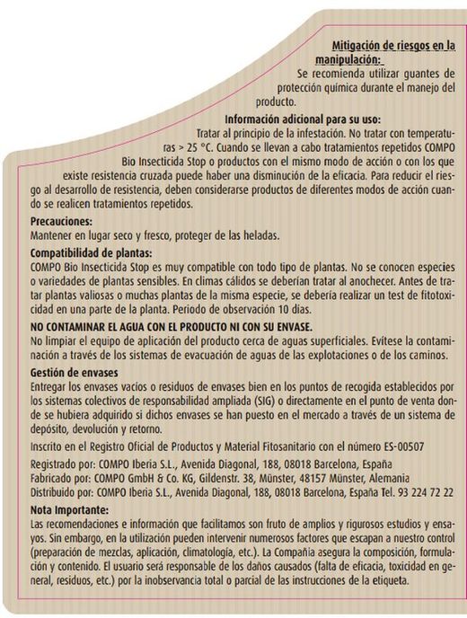 COMPO BIO Insecticida Stop 750ml